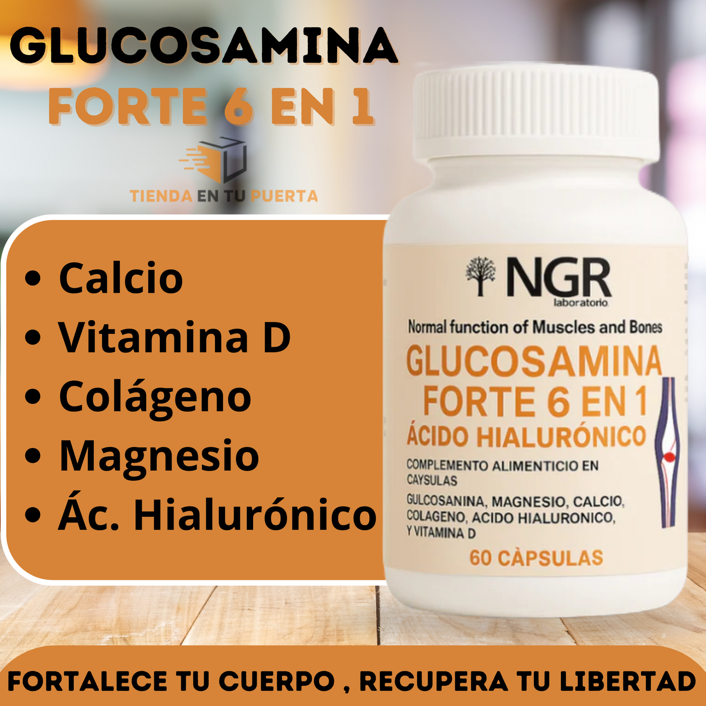 GLUCOSAMINA FORTE 6 EN 1 CON ACIDO HIALURONICO