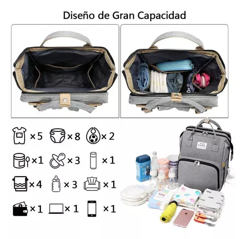 Mochila Cuna mudador 3en1 "Gris"