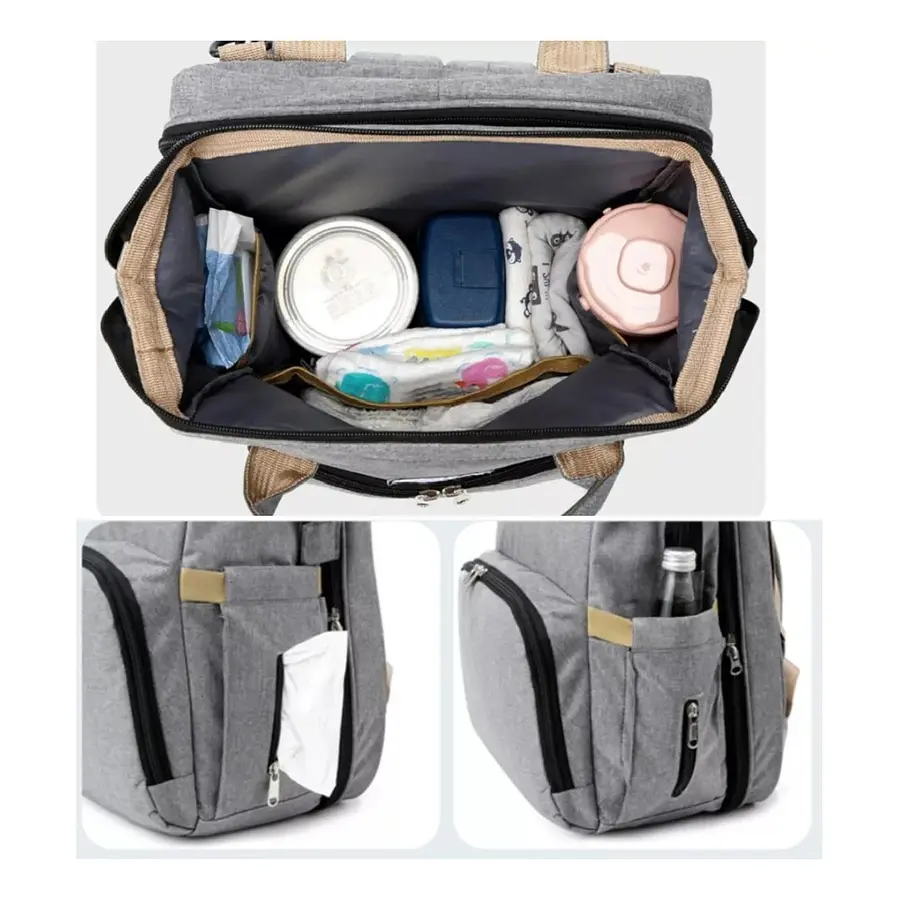 Mochila Cuna mudador 3en1 "Gris"