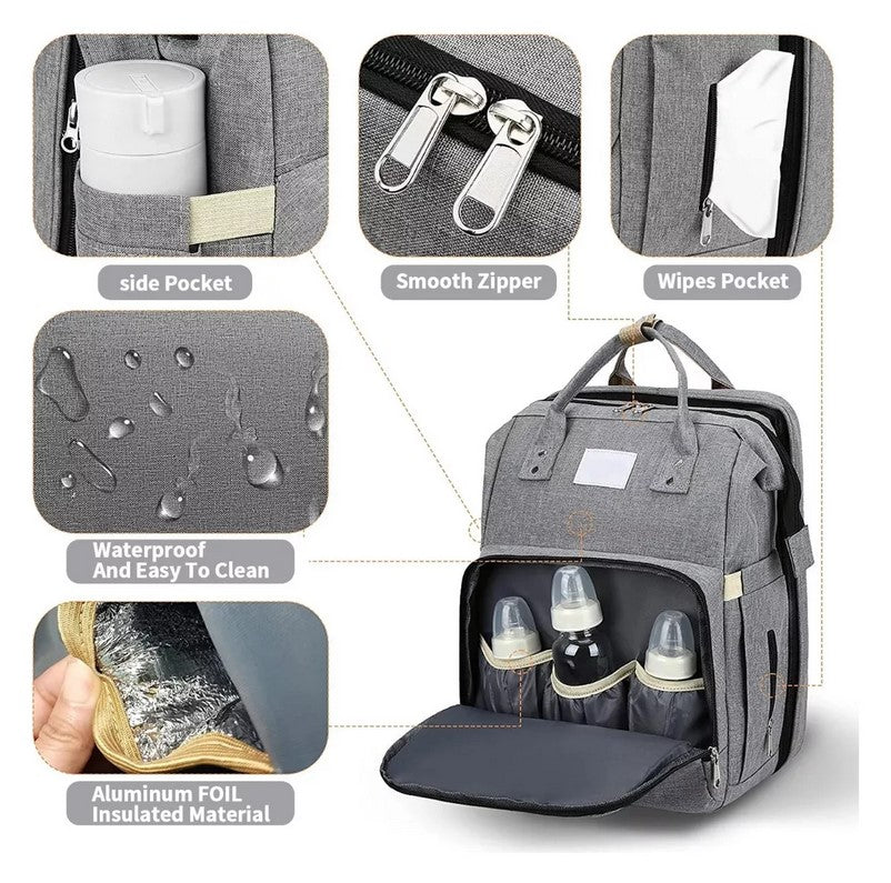 Mochila Cuna mudador 3en1 "Gris"