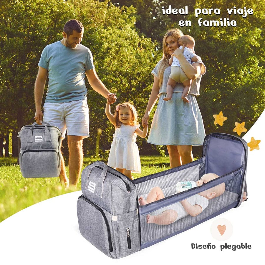 Mochila Cuna mudador 3en1 "Gris"