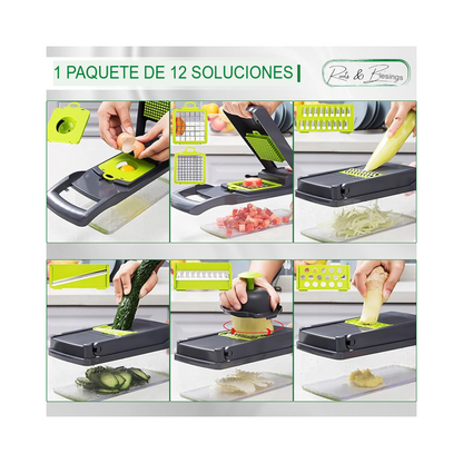 Cortador De Verduras Mandolina 12 En 1